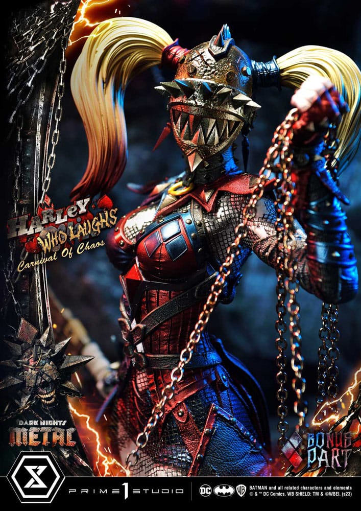 Dark Nights: Metal Museum Masterline Series Statue 1/3 Harley Quinn Who Laughs Concept Design by Caelos D`anda Deluxe Bonus Version 78 cm